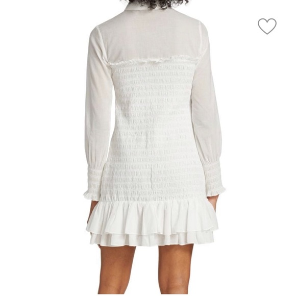 Veronica Beard Kelsey Smocked Cotton Shirt Dress - Picture 3 of 3